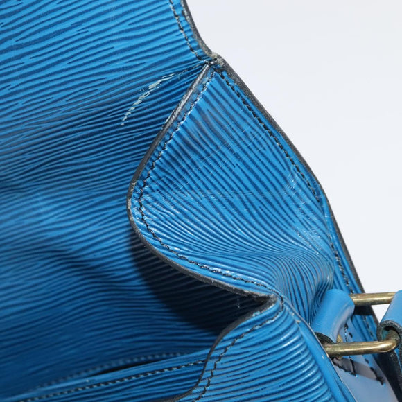 LOUIS VUITTON Epi Cartouchiere MM Shoulder Bag Blue M52245 LV Auth 99747