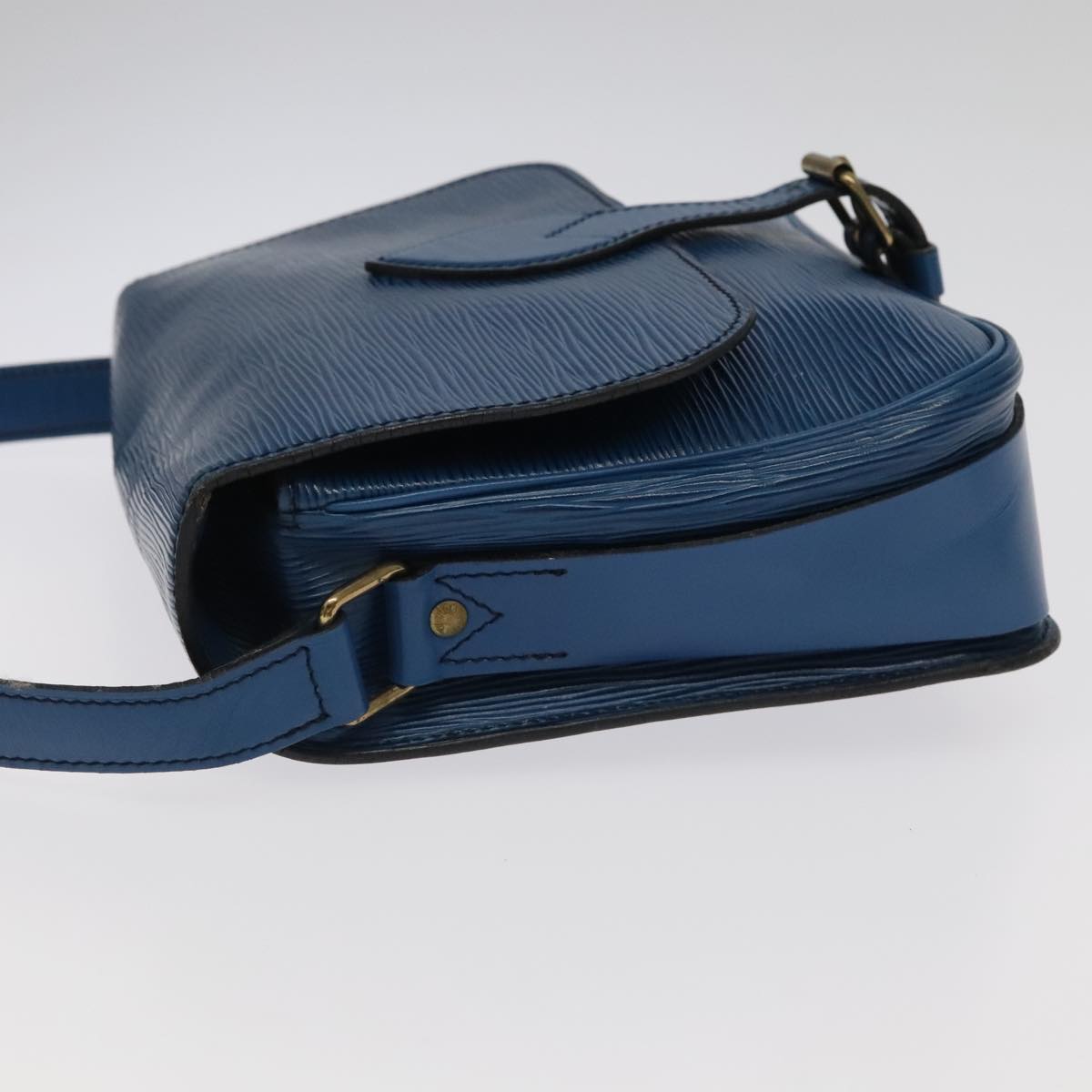 LOUIS VUITTON Epi Cartouchiere MM Shoulder Bag Blue M52245 LV Auth 99747