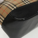 BURBERRY Nova Check Hand Bag Canvas Beige Black Auth 99751-9