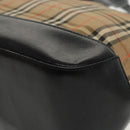 BURBERRY Nova Check Hand Bag Canvas Beige Black Auth 99751-14