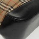 BURBERRY Nova Check Hand Bag Canvas Beige Black Auth 99751-15