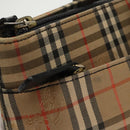 BURBERRY Nova Check Hand Bag Canvas Beige Black Auth 99751-11