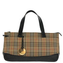 BURBERRY Nova Check Hand Bag Canvas Beige Black Auth 99751-13