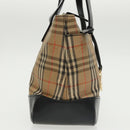 BURBERRY Nova Check Hand Bag Canvas Beige Black Auth 99751-4