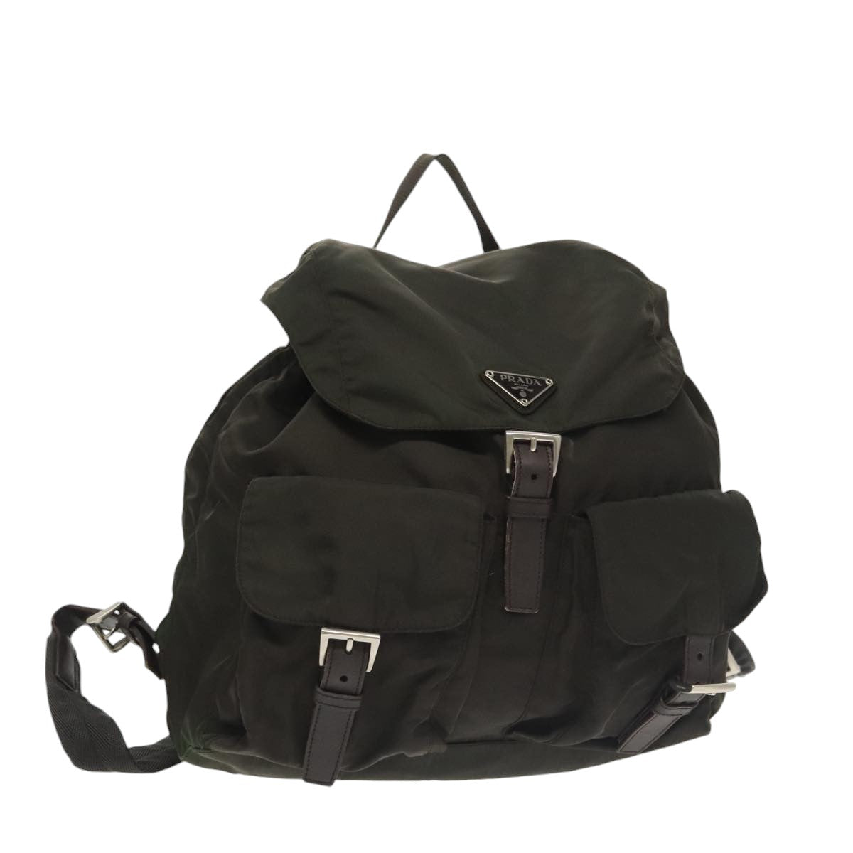 PRADA Backpack Nylon Khaki Auth 99752