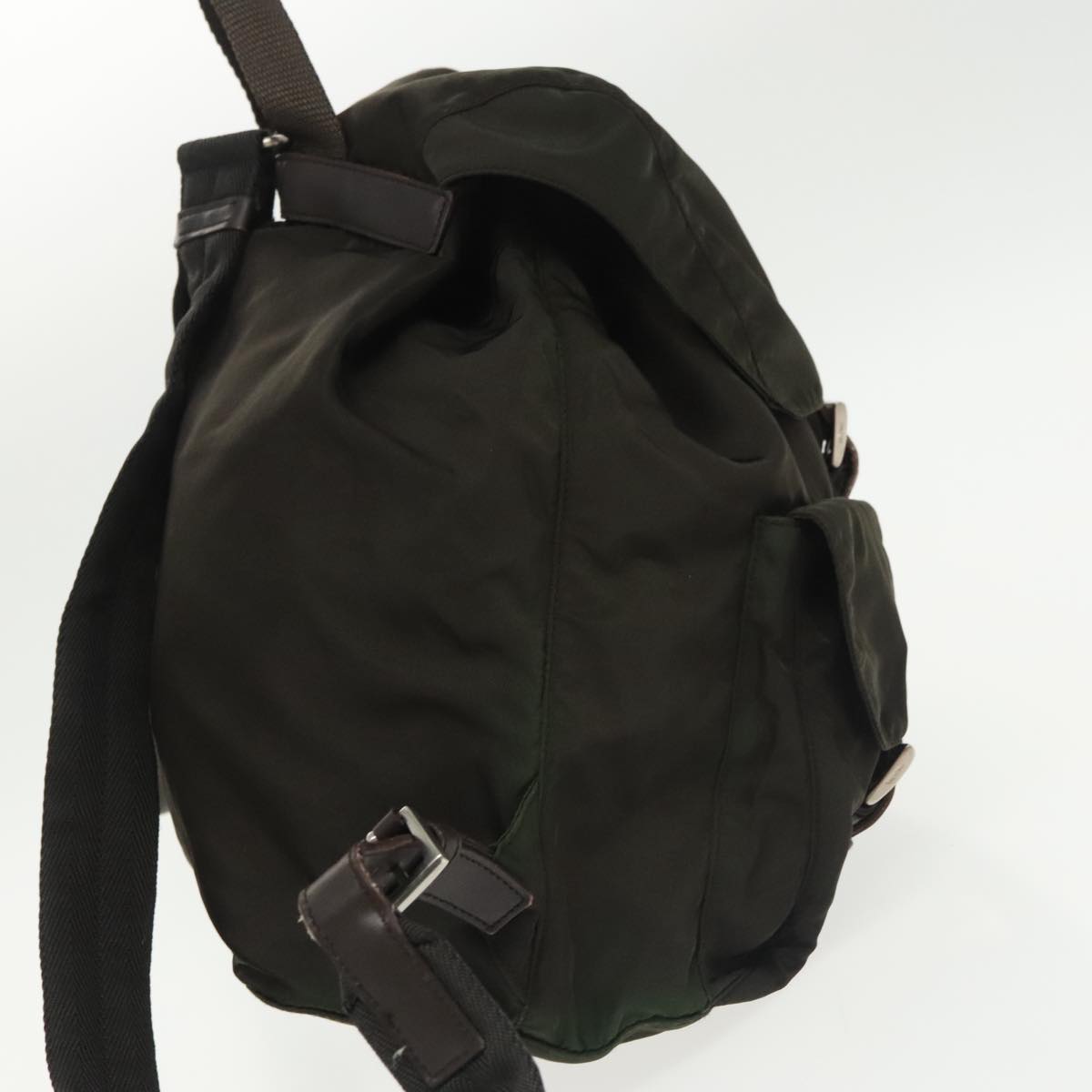 PRADA Backpack Nylon Khaki Auth 99752