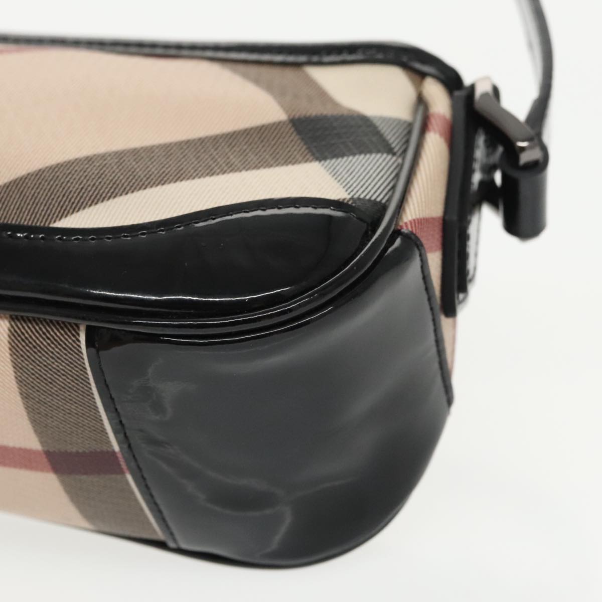 BURBERRY Nova Check Shoulder Bag PVC Beige Auth 99756