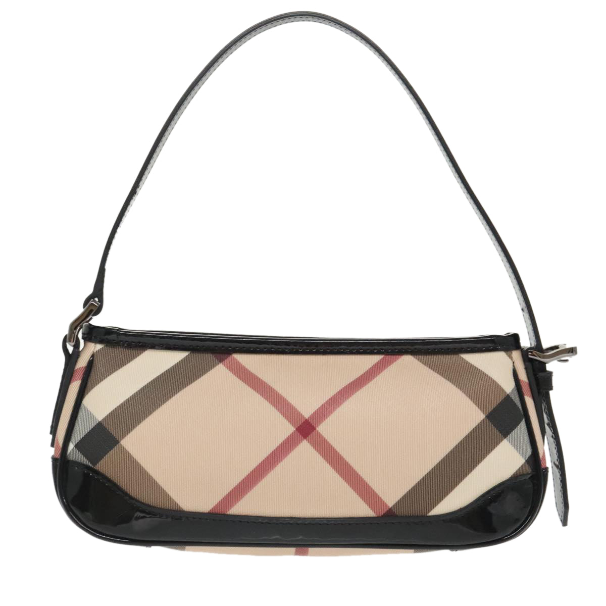 BURBERRY Nova Check Shoulder Bag PVC Beige Auth 99756 - 0