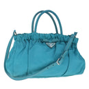 PRADA Hand Bag Nylon 2way Blue Auth 99765-1