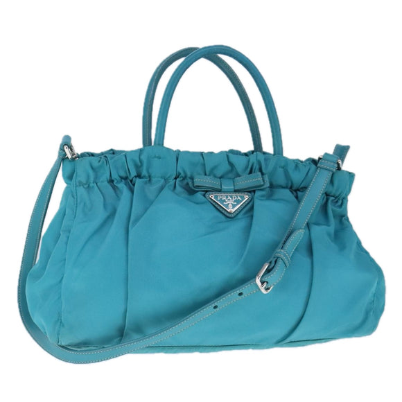 PRADA Hand Bag Nylon 2way Blue Auth 99765