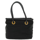 CELINE Hand Bag Nylon Black Gold Auth 99798-13