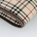 BURBERRY Nova Check Shoulder Bag Canvas Beige Silver Auth 99800-16
