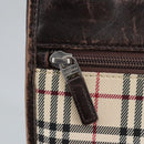 BURBERRY Nova Check Shoulder Bag Canvas Beige Silver Auth 99800-11