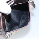 BURBERRY Nova Check Shoulder Bag Canvas Beige Silver Auth 99800-21