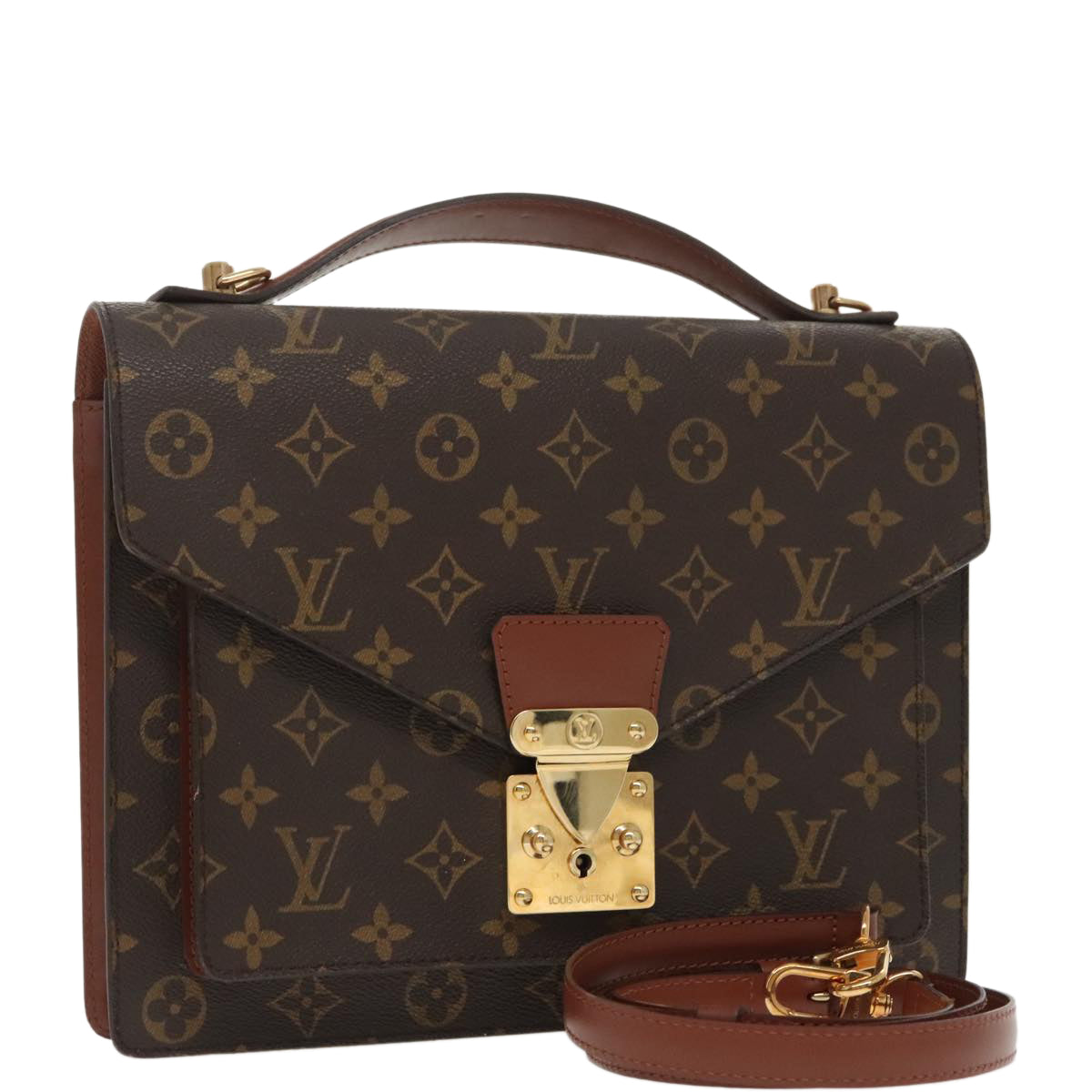 LOUIS VUITTON Monogram Monceau 28 Hand Bag 2way M51185 LV Auth 99802