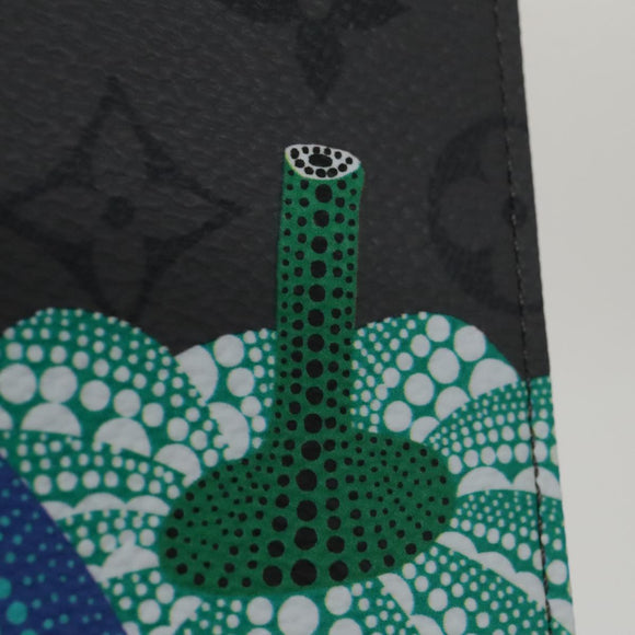 LOUIS VUITTON Monogram Yayoi Kusama Quverture Carnet Note Cover Blue Auth 99815SM