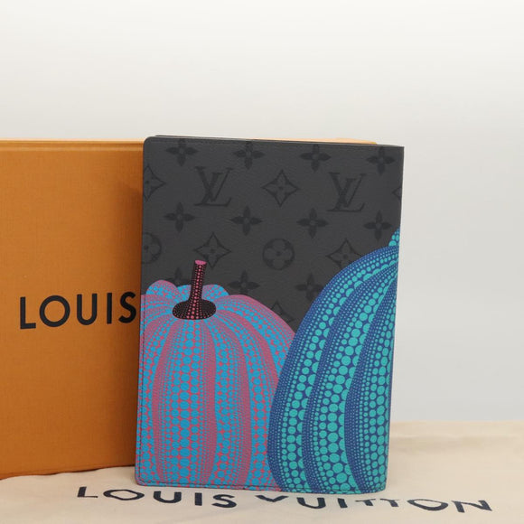 LOUIS VUITTON Monogram Yayoi Kusama Quverture Carnet Note Cover Blue Auth 99815SM