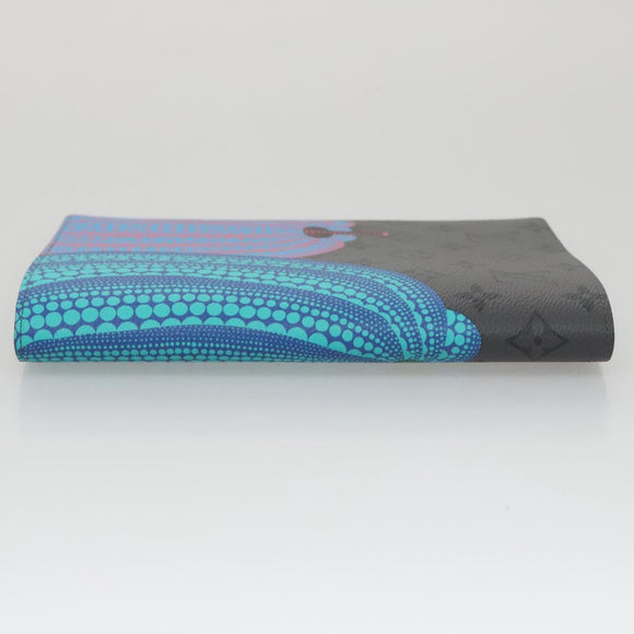 LOUIS VUITTON Monogram Yayoi Kusama Quverture Carnet Note Cover Blue Auth 99815SM