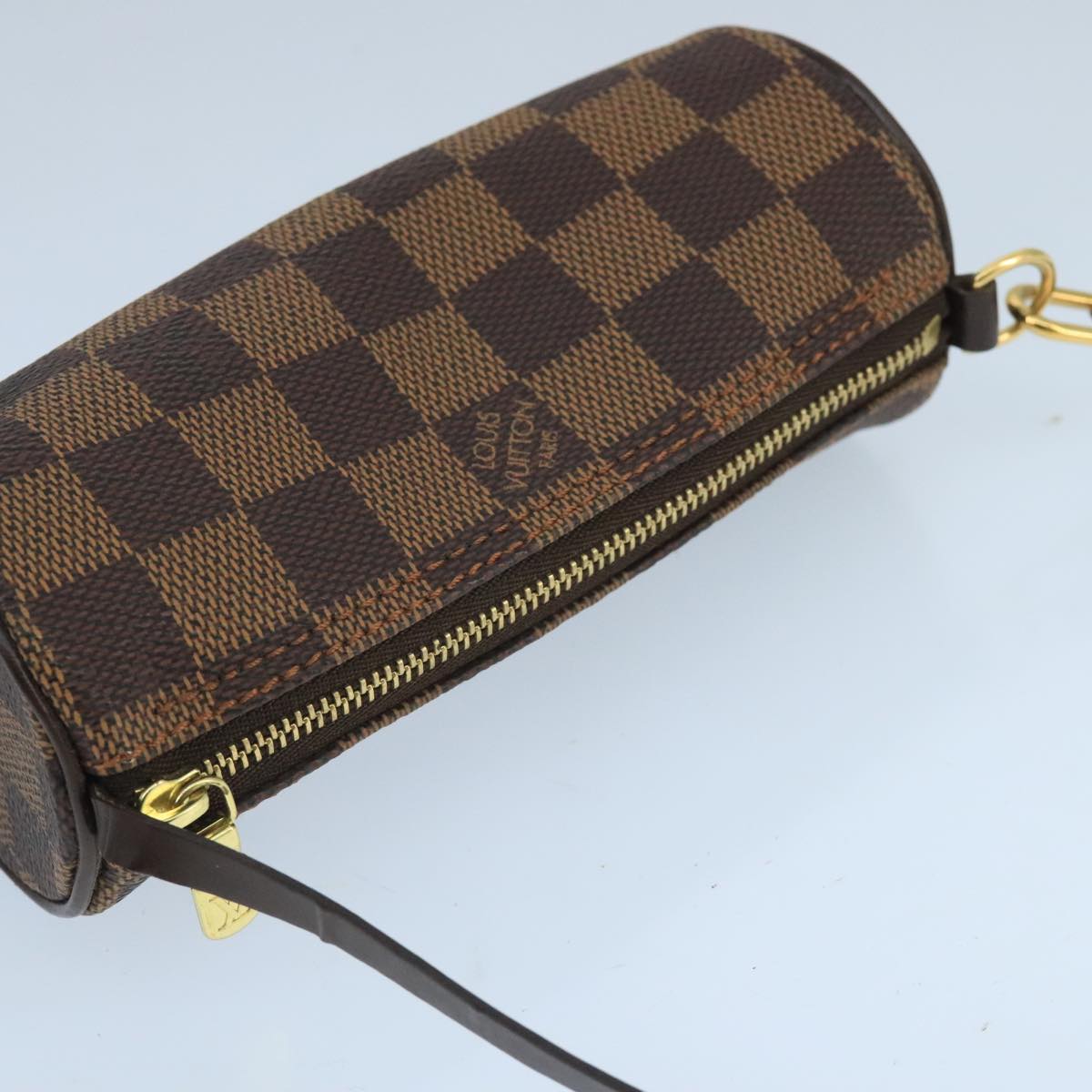 LOUIS VUITTON Damier Ebene Papillon Pouch LV Auth 99821