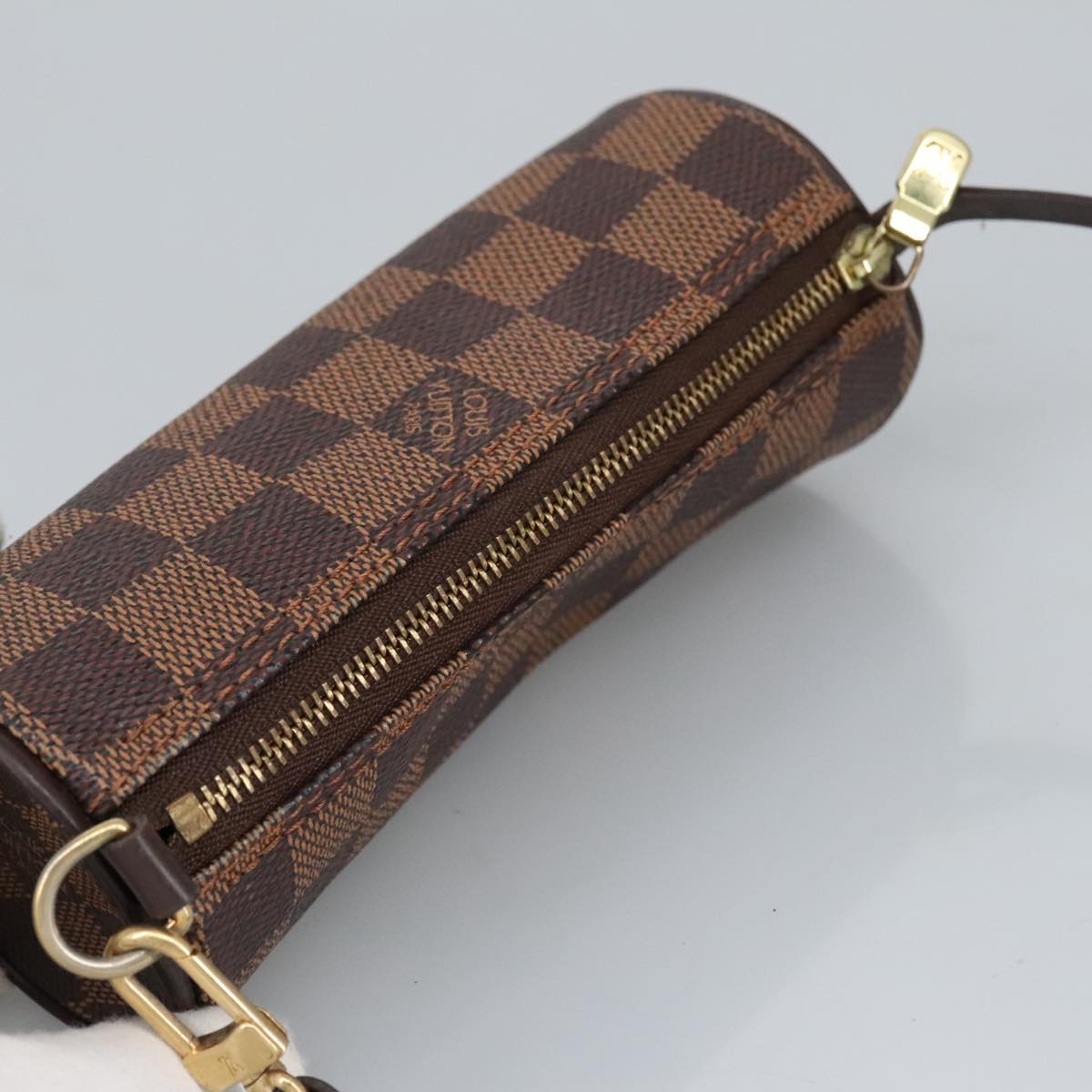 LOUIS VUITTON Damier Ebene Papillon Pouch LV Auth 99828