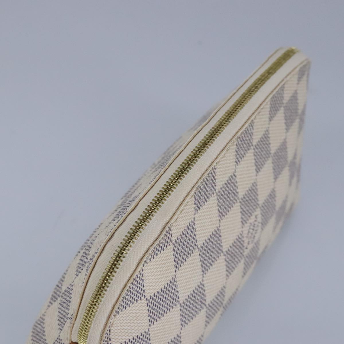 LOUIS VUITTON Damier Azur Pochette Cosmetic PM Pouch N60024 LV Auth 99829