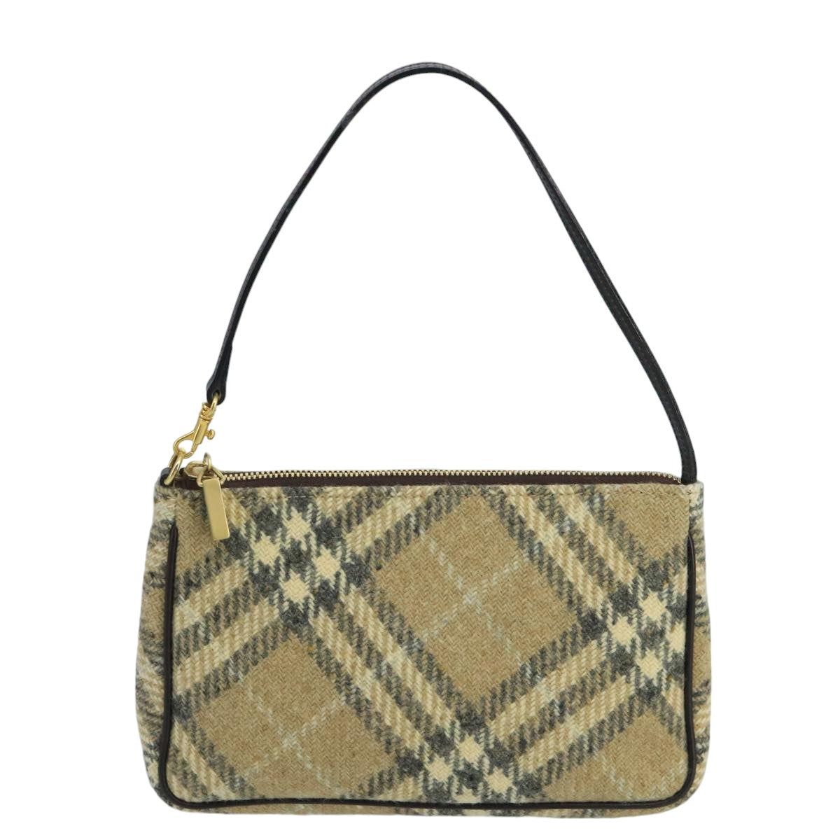 BURBERRY Nova Check Accessory Pouch Canvas Beige Auth 99834