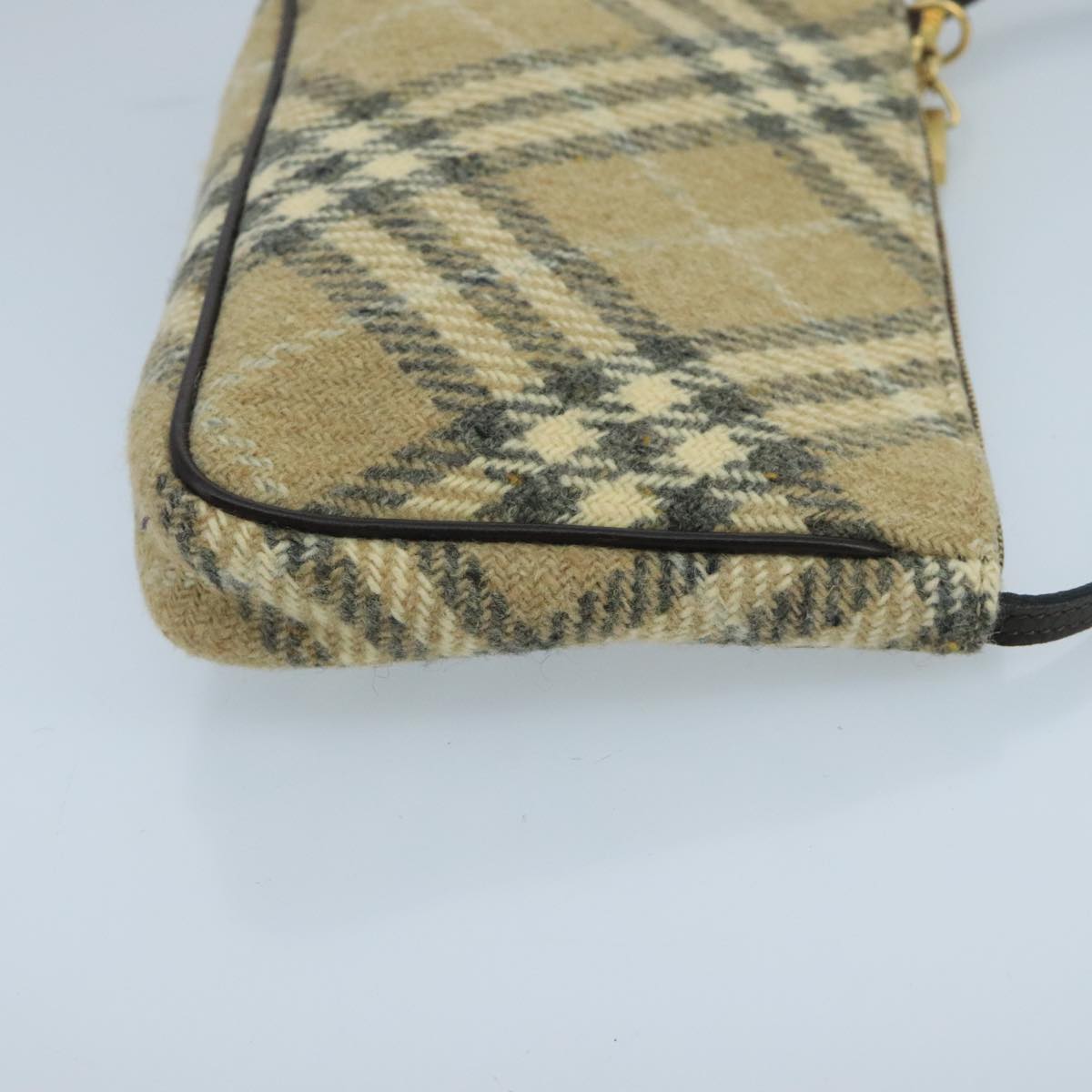 BURBERRY Nova Check Accessory Pouch Canvas Beige Auth 99834