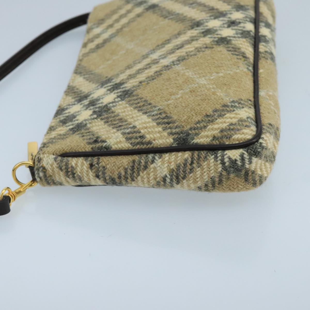 BURBERRY Nova Check Accessory Pouch Canvas Beige Auth 99834