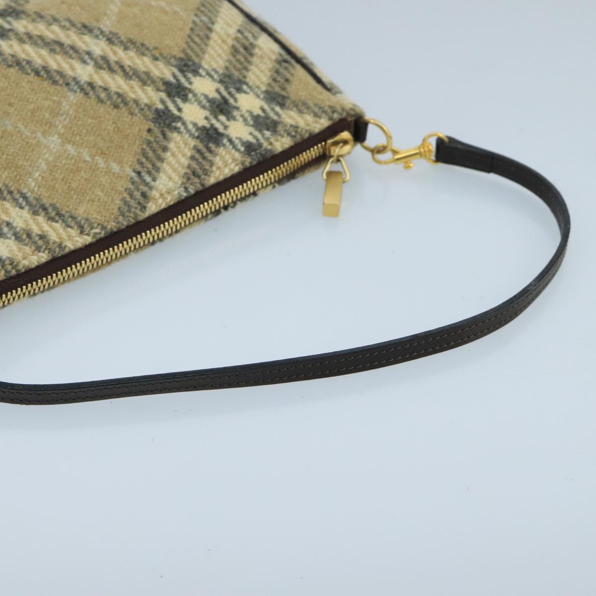 BURBERRY Nova Check Accessory Pouch Canvas Beige Auth 99834