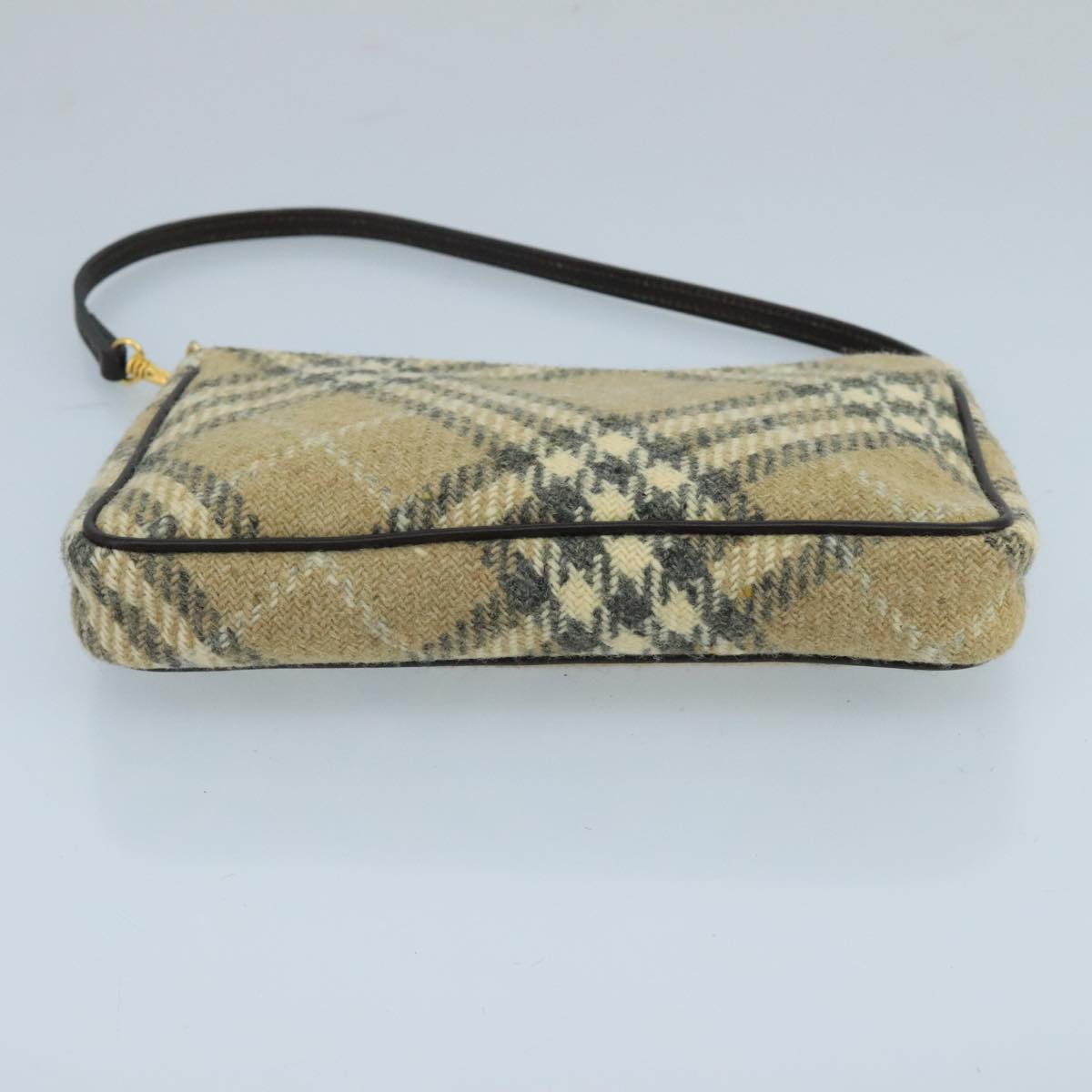 BURBERRY Nova Check Accessory Pouch Canvas Beige Auth 99834