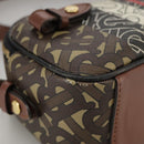 BURBERRY Monogram Stripe Shoulder Bag PVC Leather Brown Auth 99852-15
