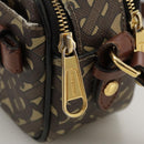 BURBERRY Monogram Stripe Shoulder Bag PVC Leather Brown Auth 99852-20