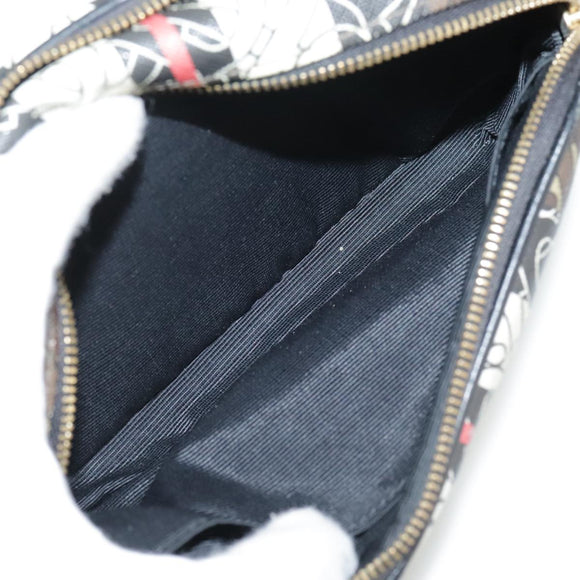 BURBERRY Monogram Stripe Shoulder Bag PVC Leather Brown Auth 99852