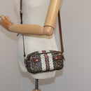 BURBERRY Monogram Stripe Shoulder Bag PVC Leather Brown Auth 99852-28