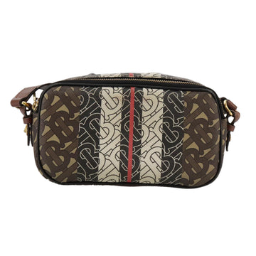 BURBERRY Monogram Stripe Shoulder Bag PVC Leather Brown Auth 99852 - 0