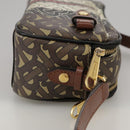 BURBERRY Monogram Stripe Shoulder Bag PVC Leather Brown Auth 99852-4