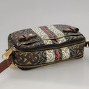 BURBERRY Monogram Stripe Shoulder Bag PVC Leather Brown Auth 99852-6