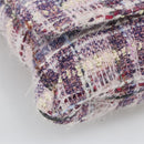 CHANEL Camelia Chain Shoulder Bag Canvas Purple CC Auth 99854AV-14