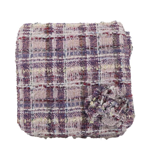 CHANEL Camelia Chain Shoulder Bag Canvas Purple CC Auth 99854AV