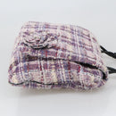 CHANEL Camelia Chain Shoulder Bag Canvas Purple CC Auth 99854AV-3