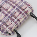 CHANEL Camelia Chain Shoulder Bag Canvas Purple CC Auth 99854AV-6