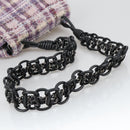 CHANEL Camelia Chain Shoulder Bag Canvas Purple CC Auth 99854AV-7