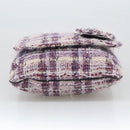 CHANEL Camelia Chain Shoulder Bag Canvas Purple CC Auth 99854AV-5