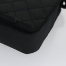 CHANEL Matelasse Sequin Flower Shoulder Bag Satin Black CC Auth 99855V-18