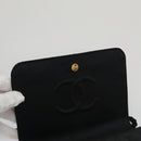 CHANEL Matelasse Sequin Flower Shoulder Bag Satin Black CC Auth 99855V-21