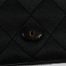 CHANEL Matelasse Sequin Flower Shoulder Bag Satin Black CC Auth 99855V-22