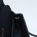 CHANEL Matelasse Sequin Flower Shoulder Bag Satin Black CC Auth 99855V-25