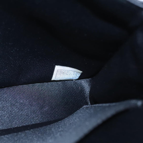 CHANEL Matelasse Sequin Flower Shoulder Bag Satin Black CC Auth 99855V