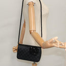 CHANEL Matelasse Sequin Flower Shoulder Bag Satin Black CC Auth 99855V-27