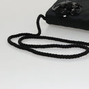 CHANEL Matelasse Sequin Flower Shoulder Bag Satin Black CC Auth 99855V-7